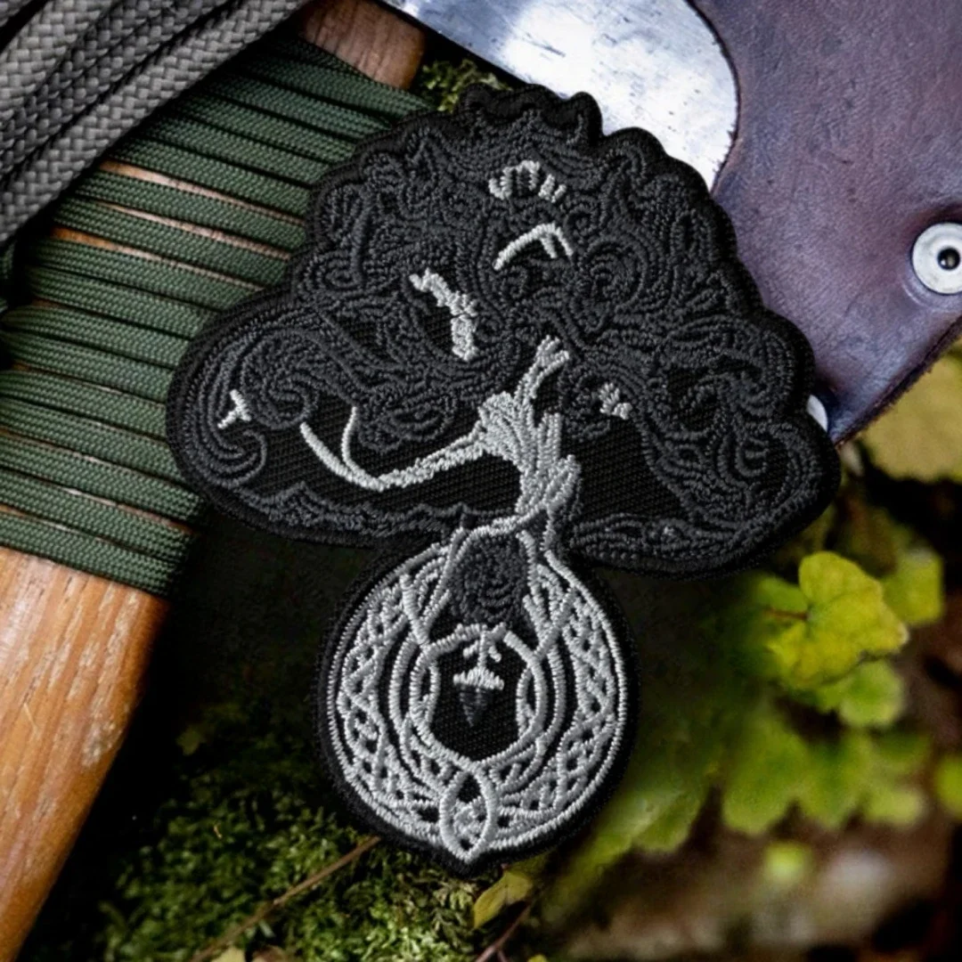 Insignia de moral divertida de árbol de la vida, parches bordados para ropa, brazalete táctico militar personalizado, pegatinas para mochila con gancho y bucle - imagen 4