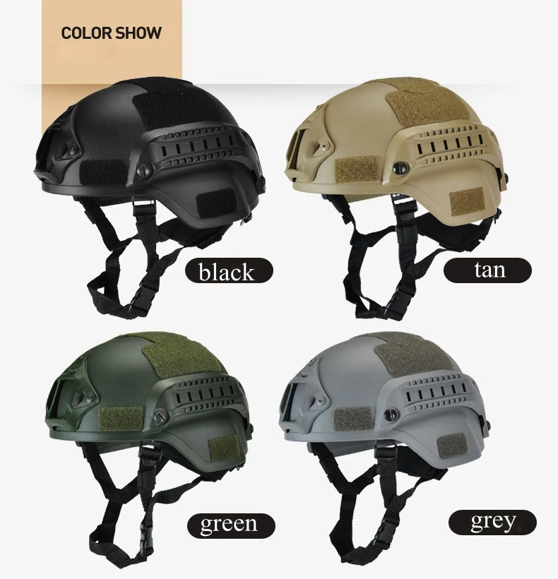 Casco táctico MICH 2000 estilo Airsoft Paintball Militar Cs, Protector de cabeza de juego con montaje NVG y riel lateral - imagen 5