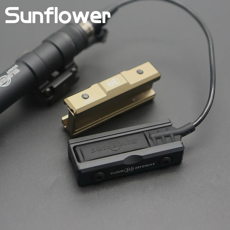 Sistema de linterna táctica Airsoft, interruptor de presión, soporte trasero para luz de caza M300 M600, riel Picatinny de 20mm - imagen 3