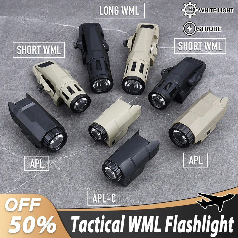 WADSN Tactica WML-X GEN2 APL-C arma linterna luz estroboscópica blanca ajuste 20mm Picatinny Rail caza Airsoft casco Scout Light - imagen 2