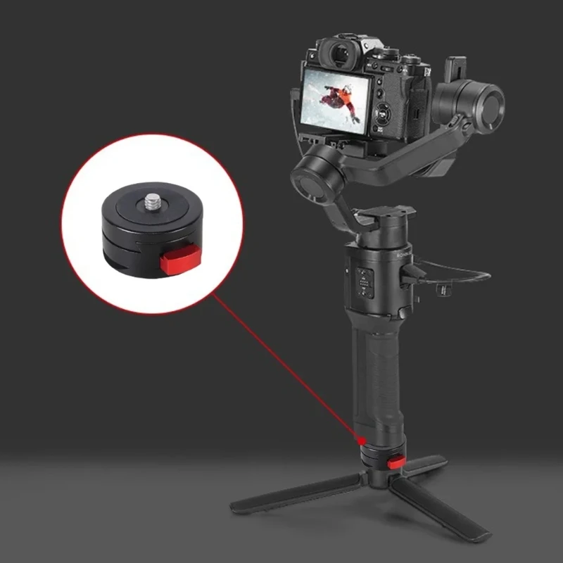 Base montaje en forma V liberación rápida, adaptador montaje diseño antideslizante, compatibilidad con trípodes