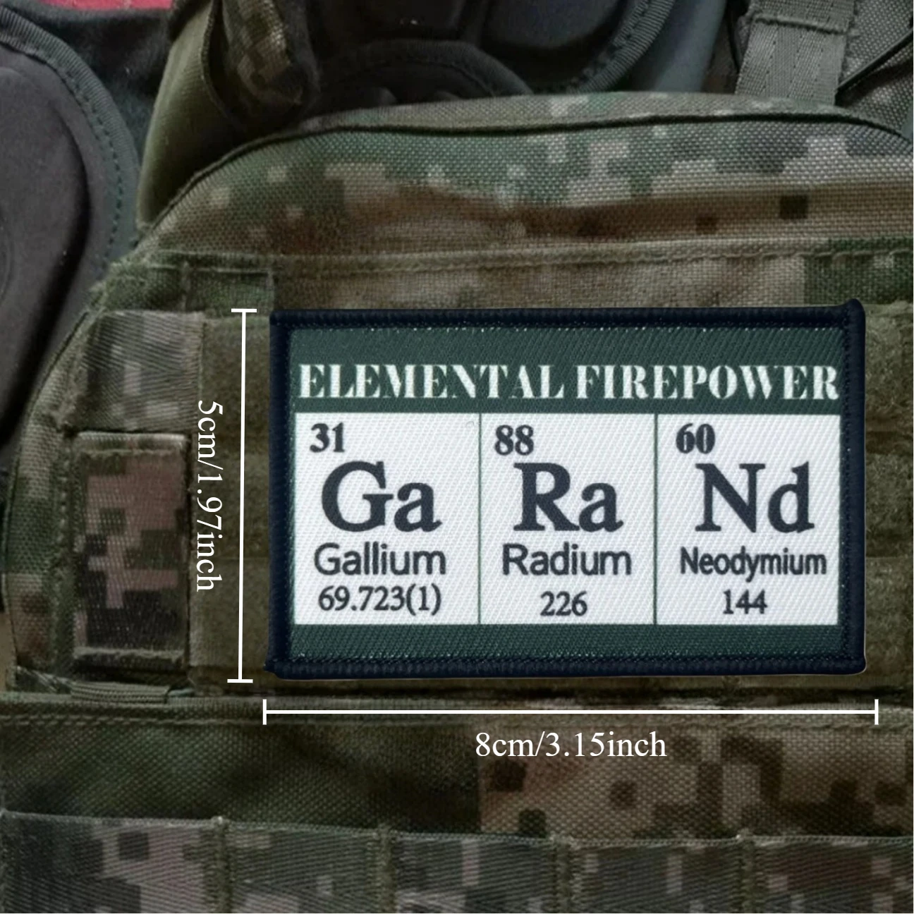 Parches impresos con insignia de moral de poder de fuego elemental para ropa, apliques personalizados militares tácticos, pegatinas para mochila con gancho y bucle - imagen 3