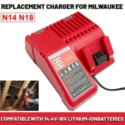 Nuevo cargador de batería de iones de litio cargador multivoltaje para Milwaukee M18 14,4 V-18V 48-11-1850 48-11-1840 48-11-1815 48-11-1828
