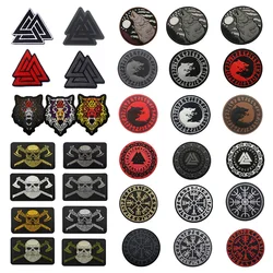 Lunavin parche bordado lobo vikingo nórdico – Táctico velcro