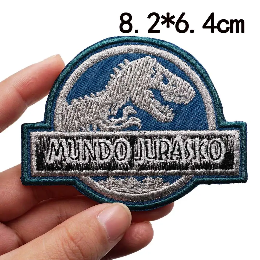 MUNDO JURASKO MUNDO dinosaurio bordado parches con gancho respaldo para Ropa Decoración Accesorios apliques - imagen 4