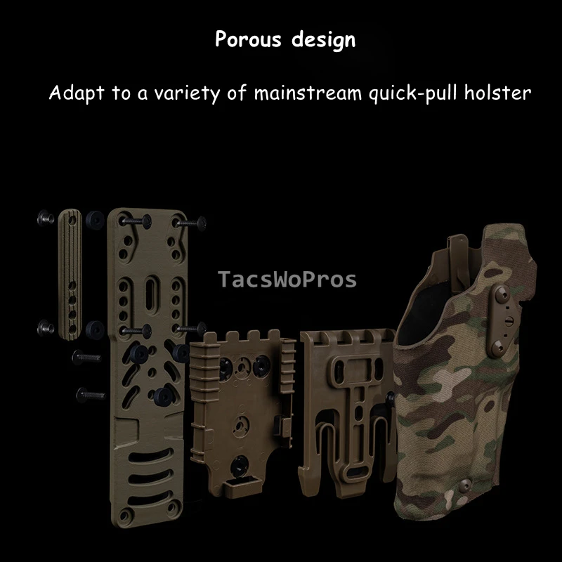 Adaptador de funda de caza, plataforma de transporte de pierna caída con correa para pierna, Kit adaptador de funda de pistola táctica de ajuste Modular de aleación de aluminio - imagen 5