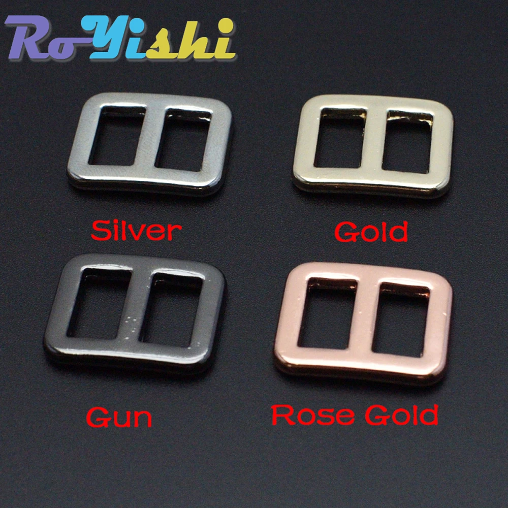 10 unids/pack 3/8 "mezcla de Metal colores curva tri-glide deslizador hebilla ajustable para bolsos correas 10mm - imagen 2