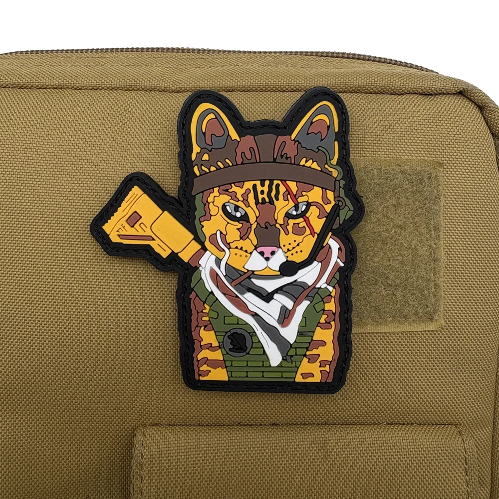 Parche táctico para Rifle de gato, insignia de moral del ejército, parches de gancho y bucle de PVC 3D para ropa, equipo militar, pegatina para casco - imagen 5