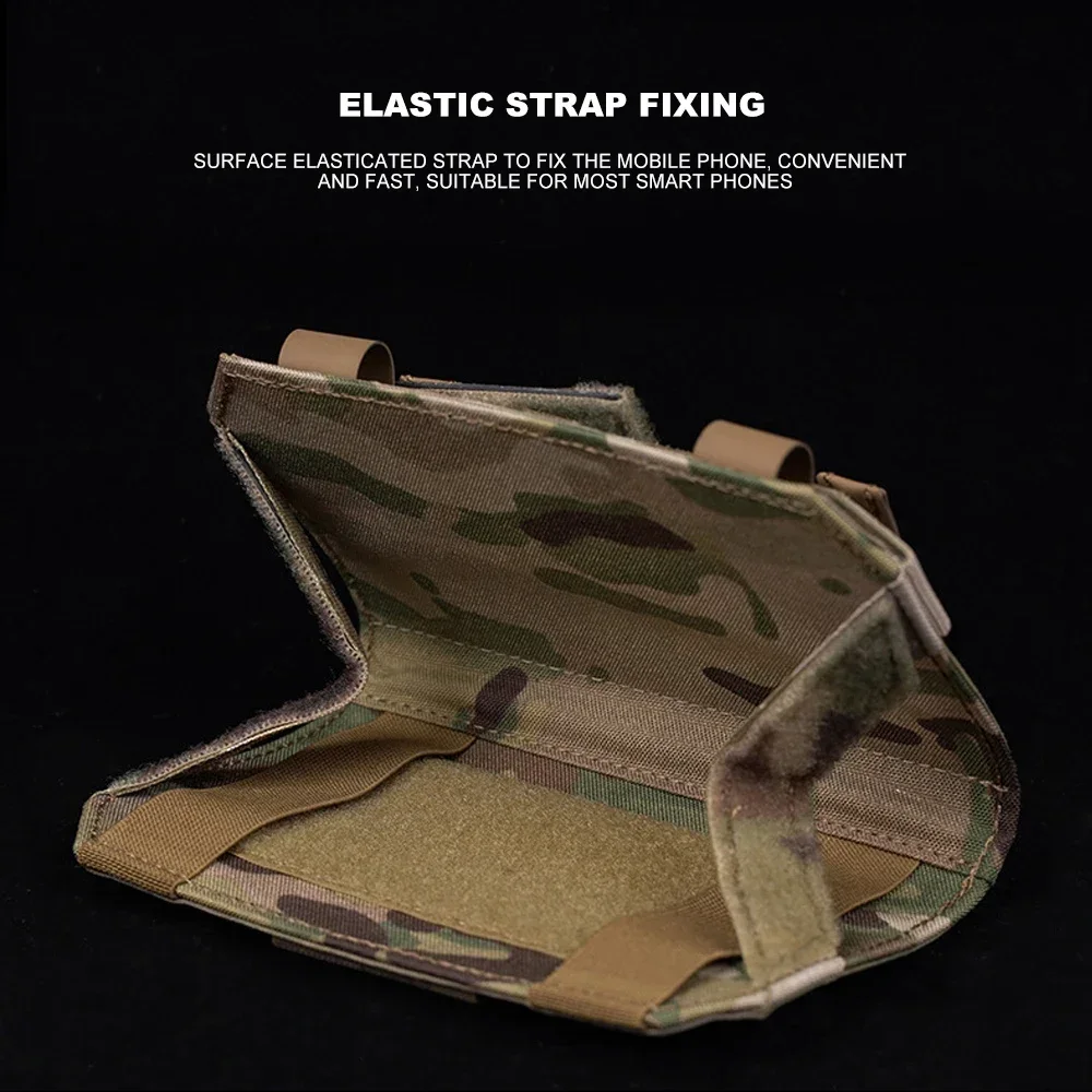 Bolsa de teléfono de administrador táctico MOLLE, Chaleco de caza militar, soporte de mapa de Panel frontal, bolsa de transporte de utilidad para exteriores, tablero de navegación de teléfono - imagen 5