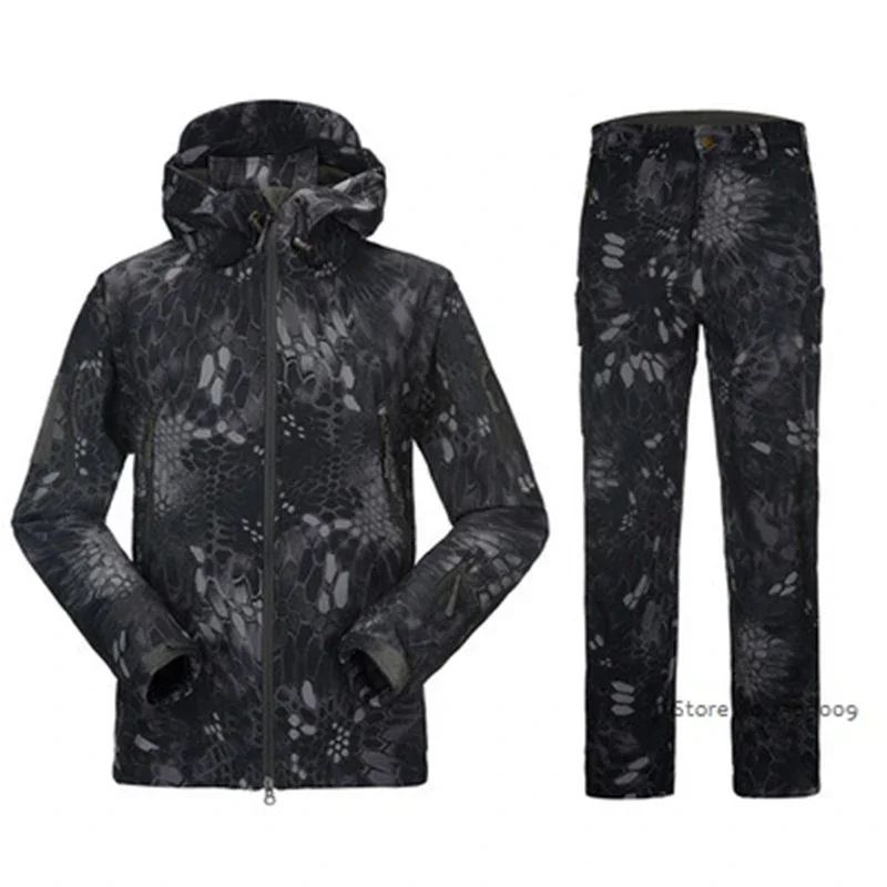Chaqueta táctica, ropa de abrigo impermeable, pantalones a prueba de viento, chaqueta Softsell de camuflaje para caza, chaquetas de entrenamiento de combate, pantalones - imagen 2