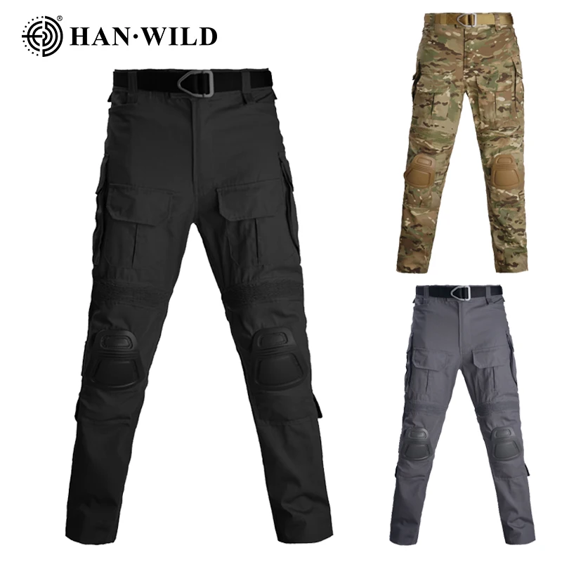 Pantalones de escalada de alta elasticidad, pantalones de combate, ropa, pantalones de camuflaje con almohadilla, ropa de caza al aire libre, pantalones de entrenamiento para hombres - imagen 5