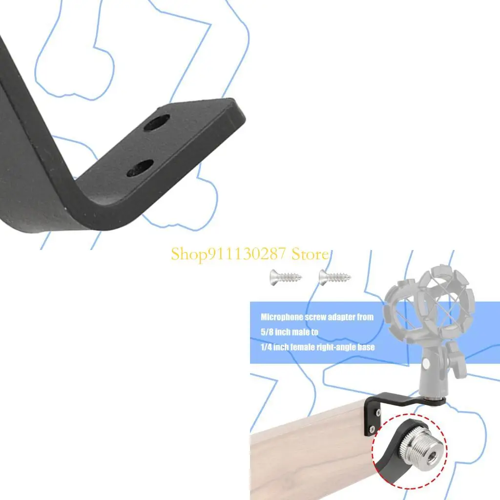 Adaptador tornillo micrófono estándar J1HC con montaje en techo pared ángulo recto 5/8 pulgadas-27 macho a