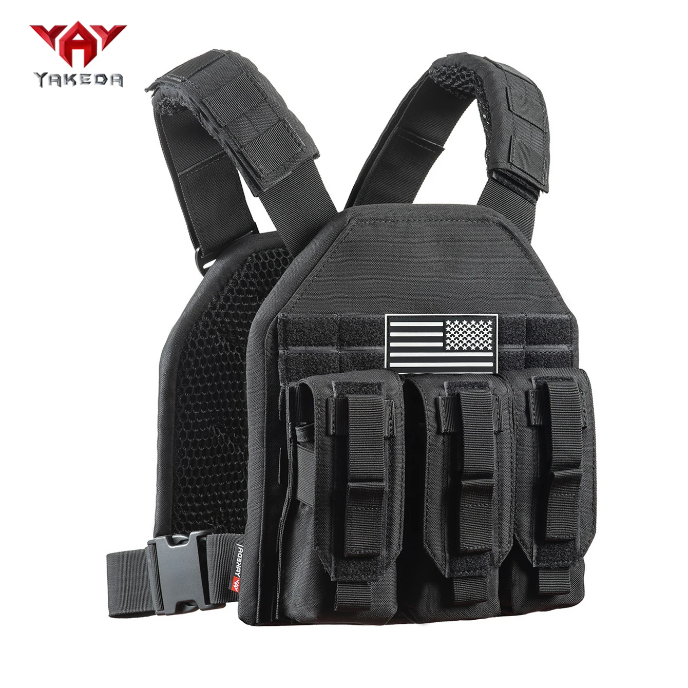 Chaleco ligero YAKEDA con malla 3D, chaleco con sistema de expansión Molle con hebilla de liberación rápida transpirable