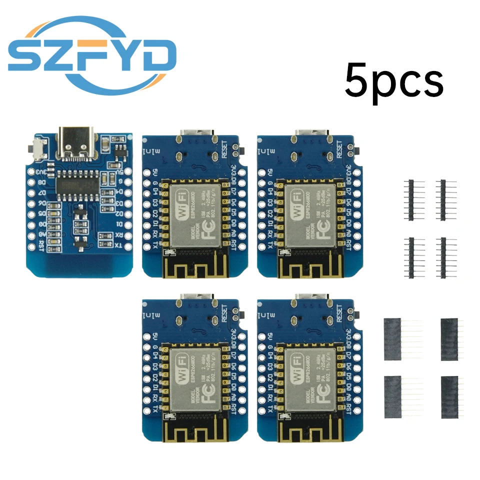 1-20 piezas ESP8266 D1 Mini-Mini NodeMcu 4M Bytes Lua WIFI Placa de desarrollo de Internet de las cosas basada en WeMos - imagen 5