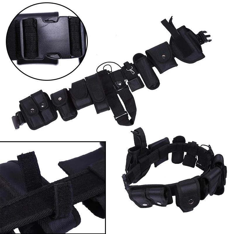 Cinturones de seguridad tácticos 10 en 1, funda multifuncional para pistola, juegos de bolsas para linterna, Kit de utilidad, cinturón de servicio de policía - imagen 3