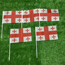 Banderas de mano Georgia – Poste plástico ondeante 21x14cm decorativa