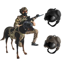 Casco K9 gafas balísticas orejeras Picatinny para Malinois Pastores