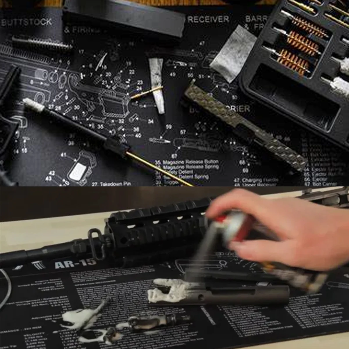 Alfombrilla de goma para limpieza de armas AR15 AK47 Remington 870 GLOCK alfombrilla para ratón piezas diagrama CZ-75 P220 P226 P229 P320 P365 1911 - imagen 5