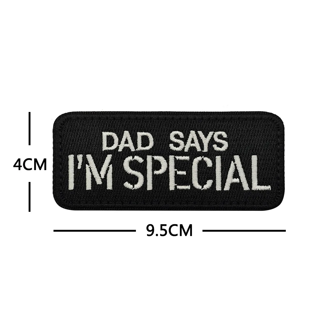 Parches bordados en inglés para mamá, papá, dice SOY, insignia de moral, brazalete táctico, pegatina para mochila - imagen 3