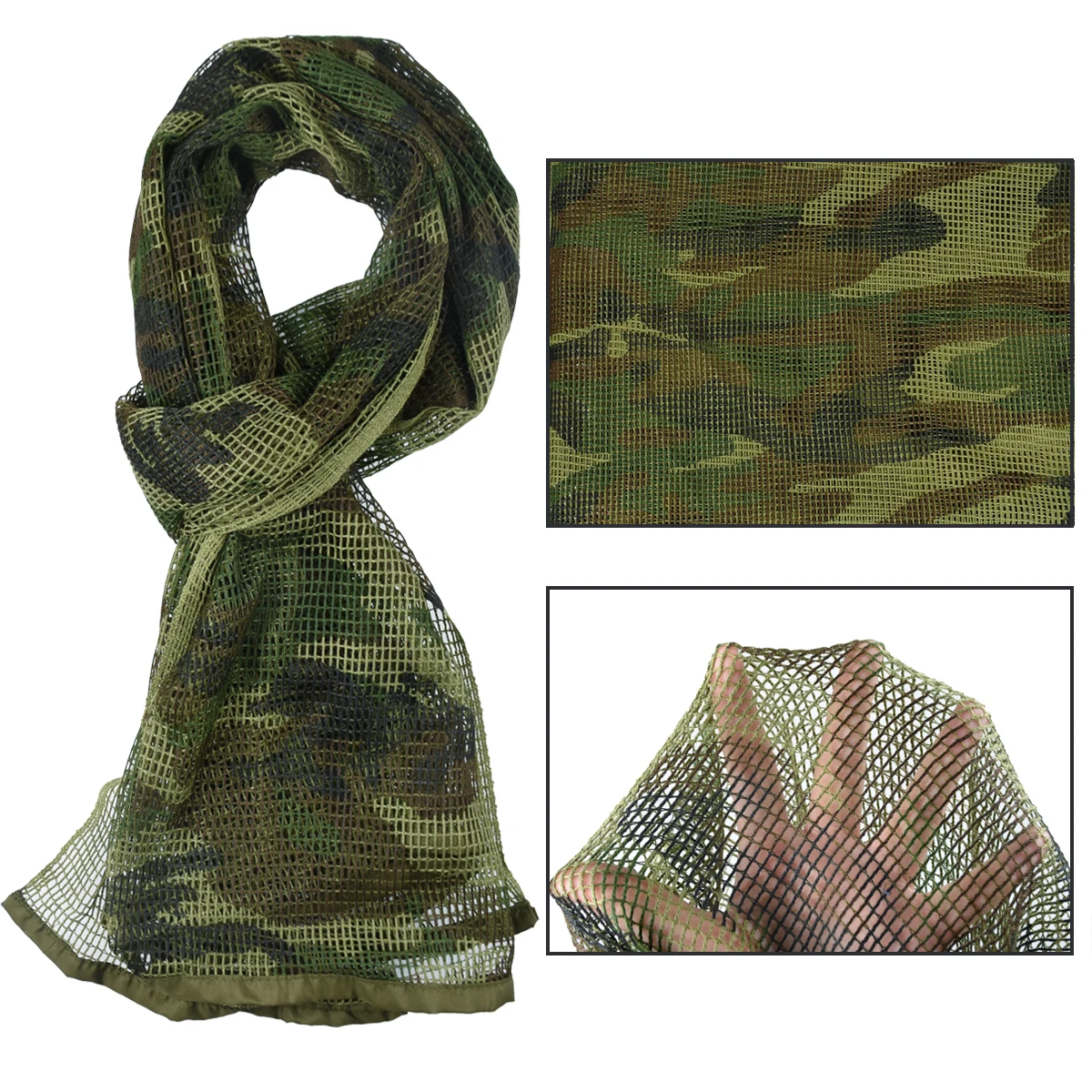 Bufanda de camuflaje de red de malla táctica, red de camuflaje deportiva, caza, tiro, fotografía salvaje, francotirador, malla de camuflaje, bufandas para senderismo - imagen 3