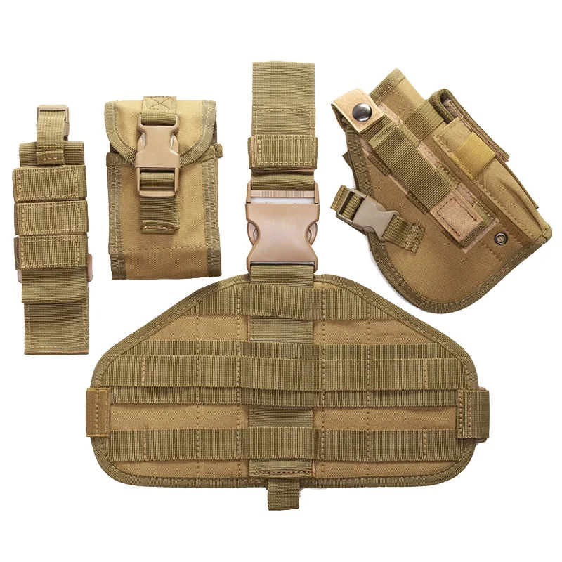 Cubierta de cuero para pierna de pistola táctica militar, cubierta de cuero para cintura impermeable Oxford de camuflaje para exteriores, caja de pistola G 17 19, cubierta para pistola - imagen 5