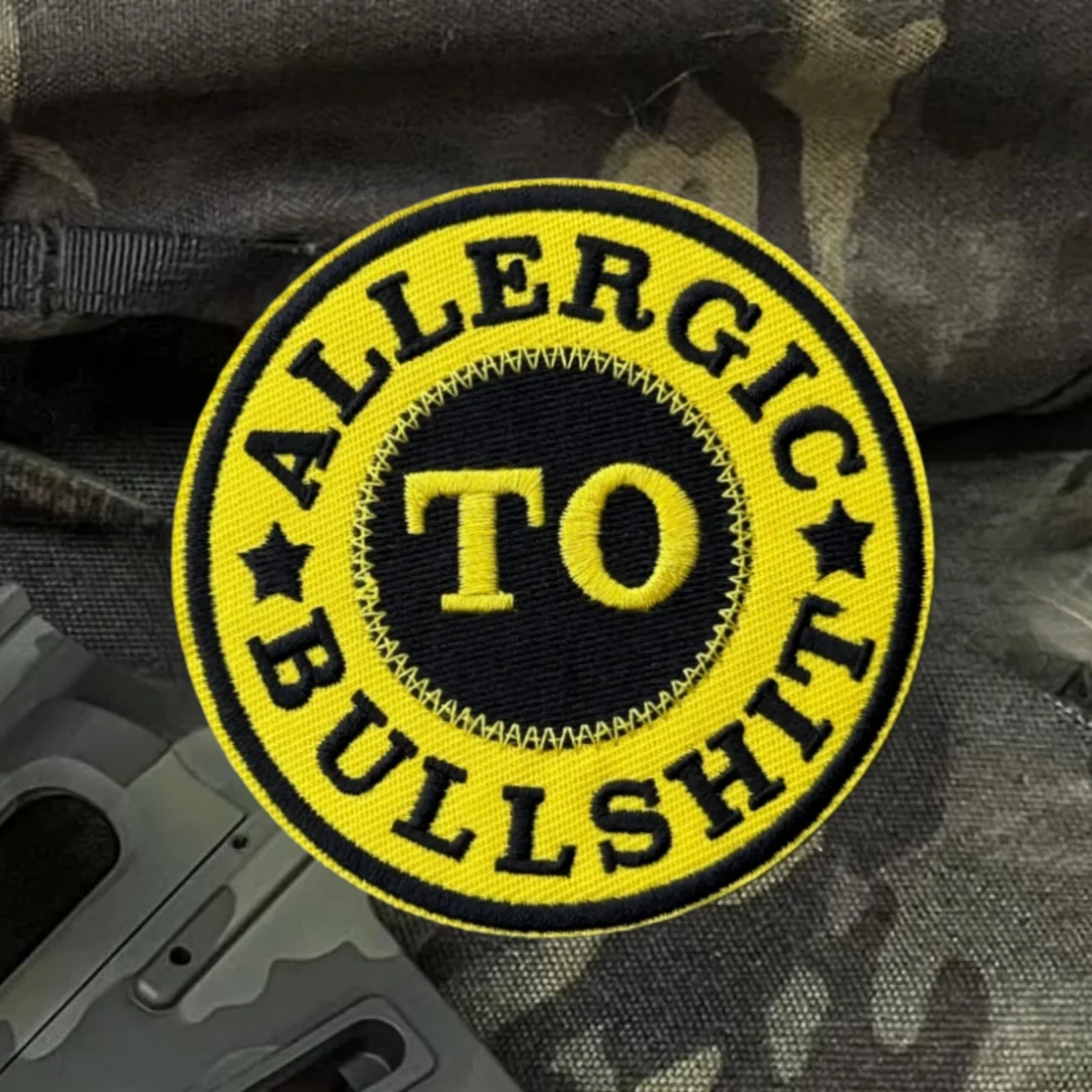Parches de insignia de moral con apliques de gancho bordados alérgicos para BULLSHIT para ropa, pegatina de mochila personalizada militar táctica - imagen 4