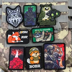 Parches tácticos de animales con gancho para ropa militar decoración
