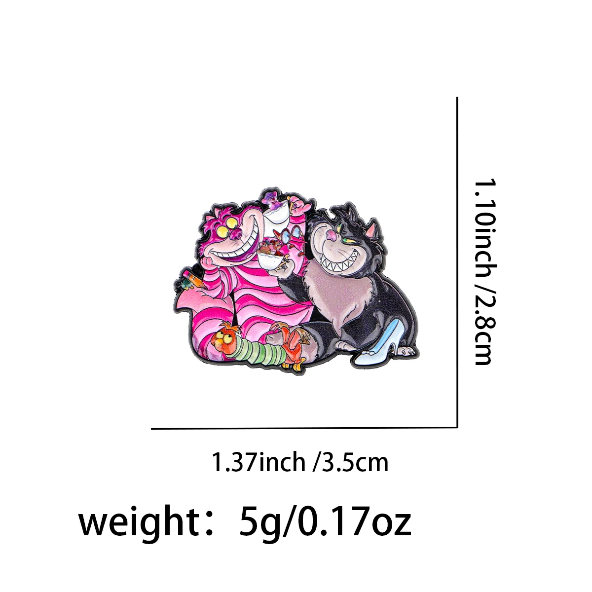 Alfileres esmaltados de gato negro, conjunto de broche de animales de dibujos animados, decoración de ropa, alfileres de Metal, mochila, sombrero, insignia, accesorios, 5 uds. - imagen 2