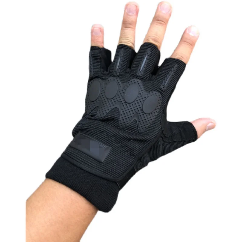 Guantes tácticos antideslizantes de medio dedo para entrenamiento al aire libre, sistema negro, escalada, novedad - imagen 2