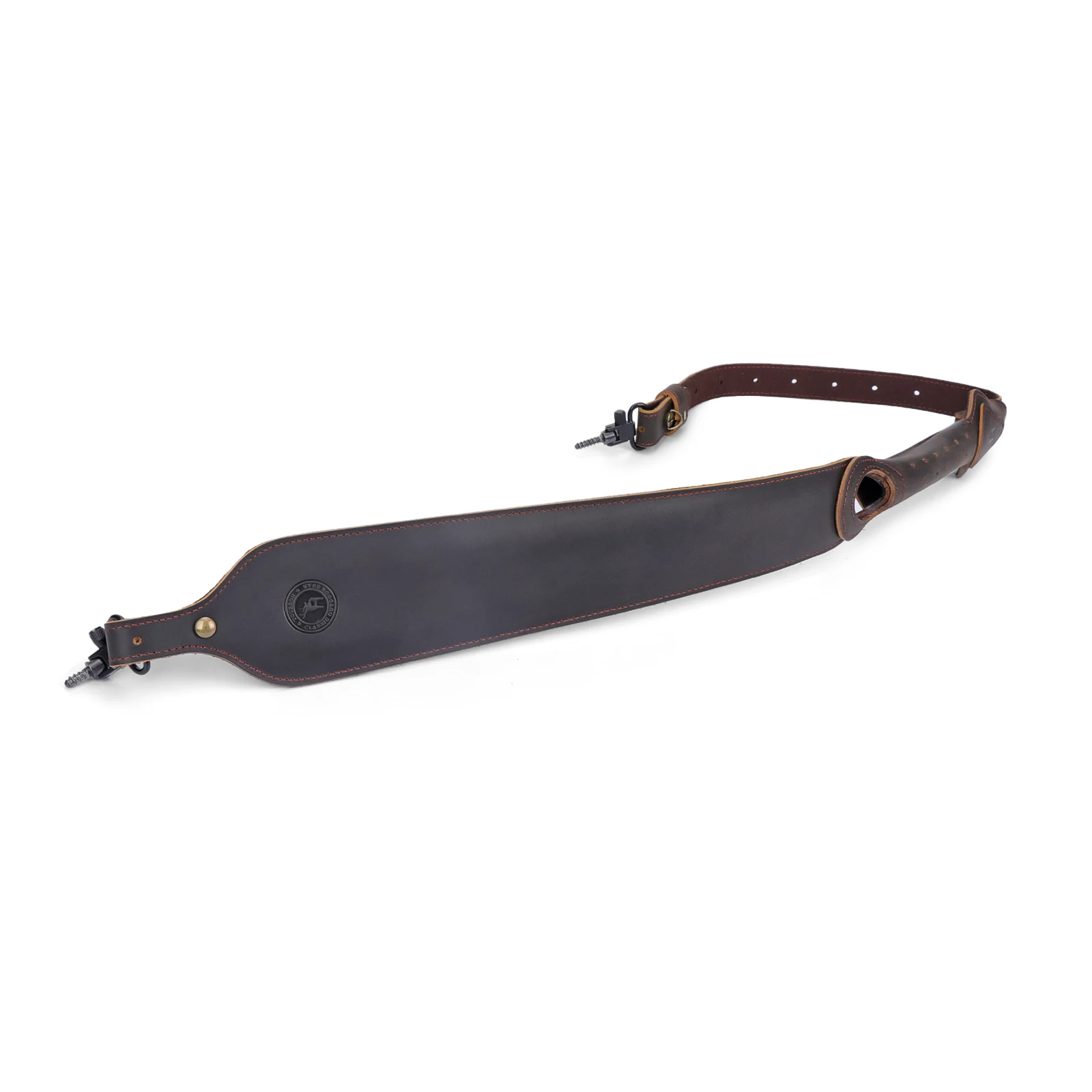 Tourbon Rifle Shotguns Sling para caza, correa de cuero para hombro, antideslizante, longitud ajustable, 105cm, reposapiés, tiro negro - imagen 2