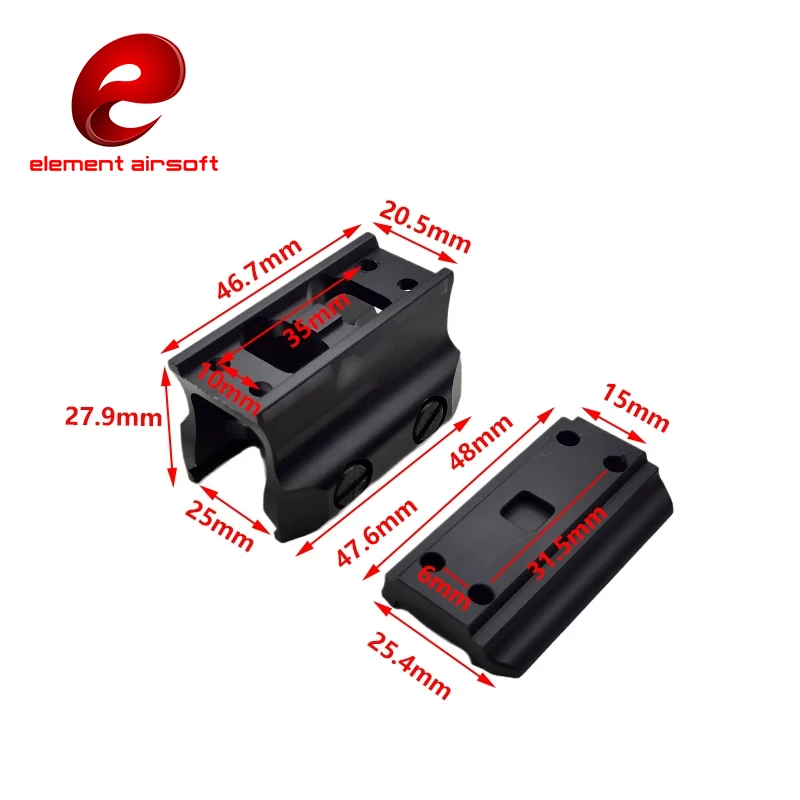 Soporte táctico de Metal MOR5 T01 T02, mira de punto rojo para Rifle de caza AR15 M4, soporte de alcance DD Riser, Base de montaje aumentada - imagen 3