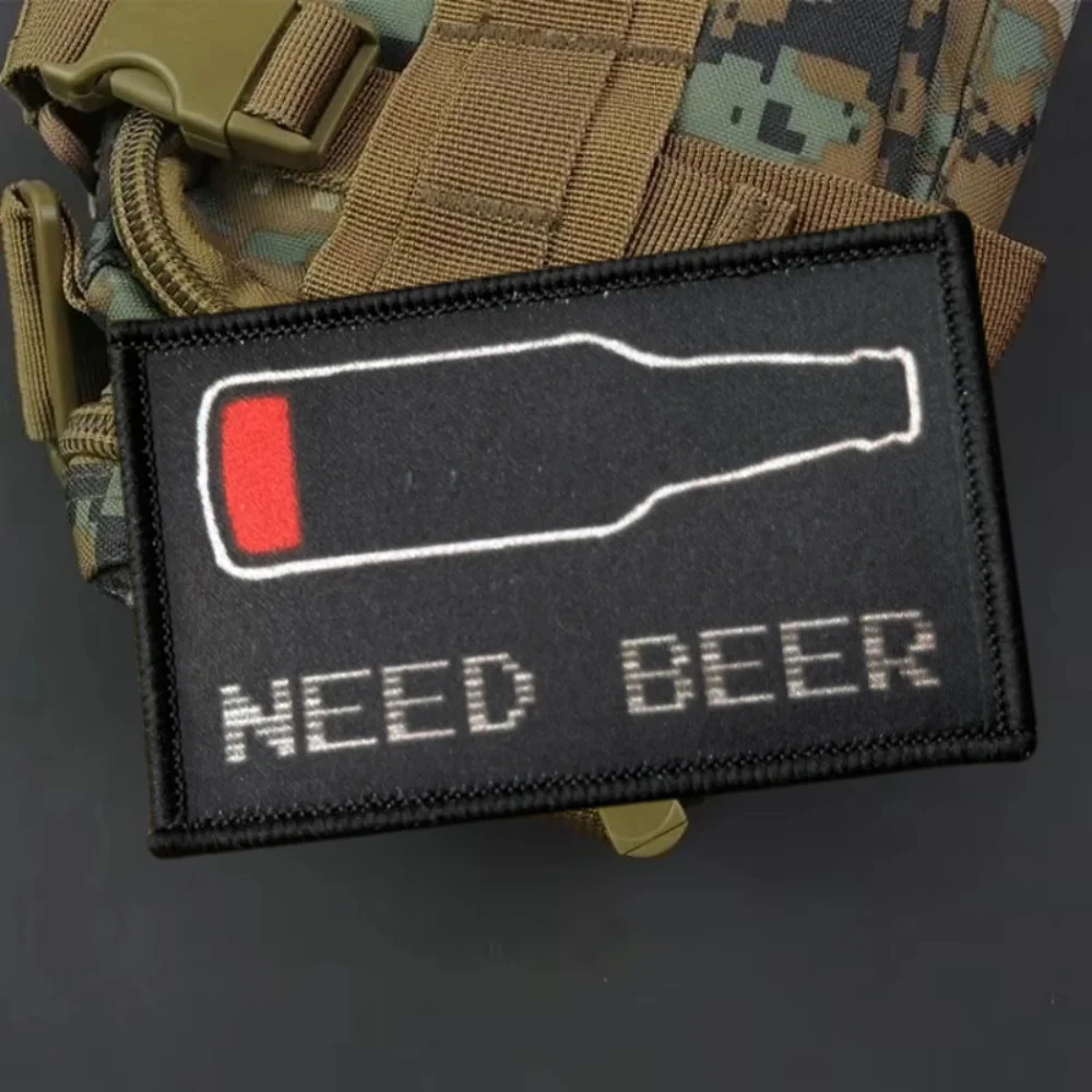 NEED BEAR-insignia de moral, parche de gancho y bucle con estampado táctico Chevron para ropa, brazalete militar de belleza, pegatinas para mochila - imagen 2