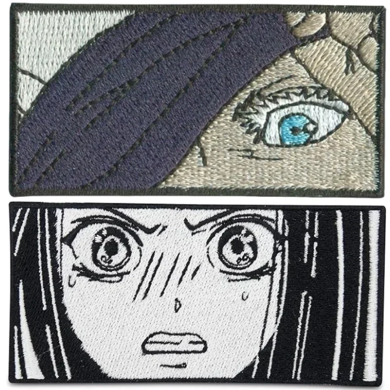 Parche de gancho y bucle Bordado de ojos de chica de Anime en mochila, parches tácticos adhesivos de chica Sexy para ropa, insignia de moral, brazalete - imagen 2