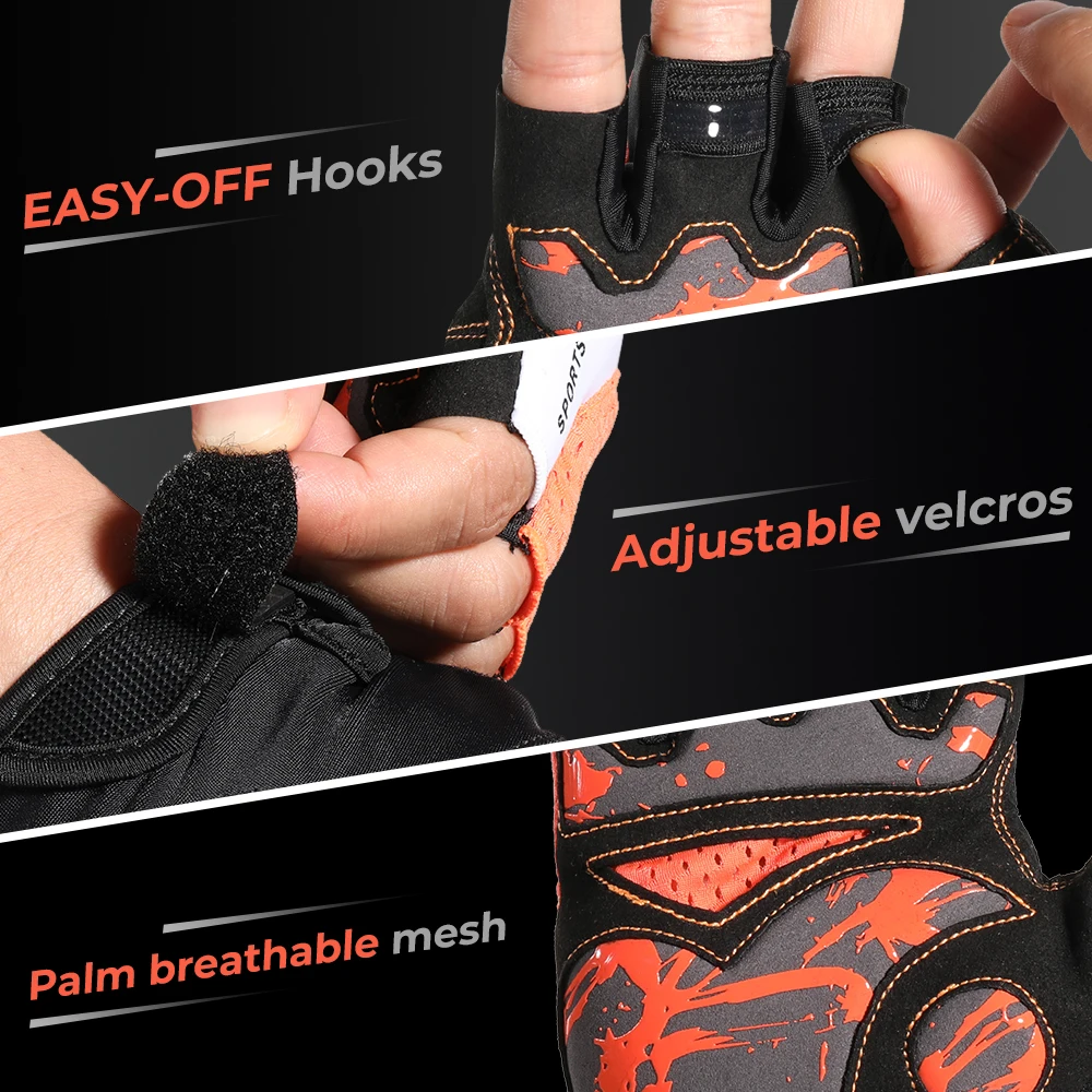 Guantes de ciclismo transpirables para hombre, manoplas tácticas antideslizantes, antigolpes, para gimnasio, bicicleta de montaña, de medio dedo, para pesca - imagen 5
