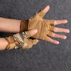 Guantes tácticos antideslizantes de medio dedo unisex para caza