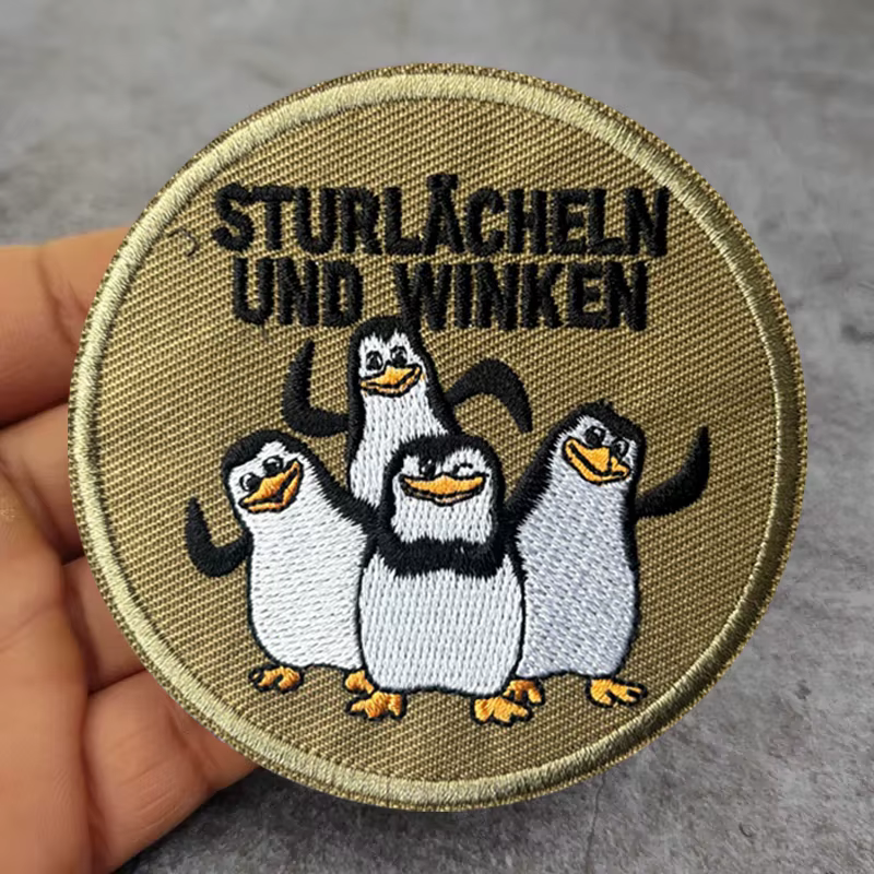 Parche táctico bordado pingüino velcro gancho y bucle para ropa - imagen 4