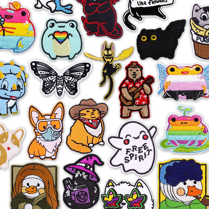 Parche bordado fantasía gato bruja fantasma LGBTQ termoadhesivo - imagen 5
