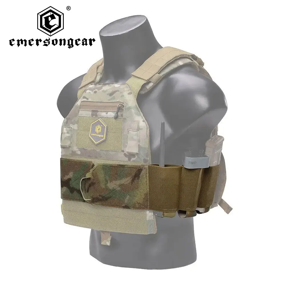 Emersongear Chaleco táctico Conjunto de faja elástica con bolsa para revistas, correa de cintura MOLLE ajustable para combate de caza Airsoft