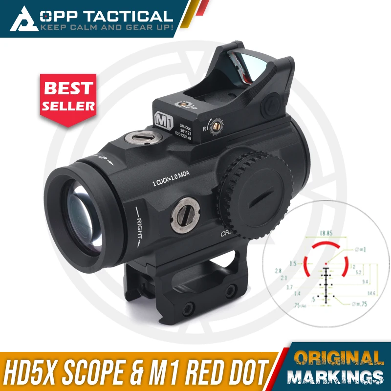 RifleScope táctico SPxxFIRx HD GEN II 5X PRISM SCOPE 5,56 AR-BDC4 Retícula LENTE FMC totalmente multicapa con enmascaramientos completos