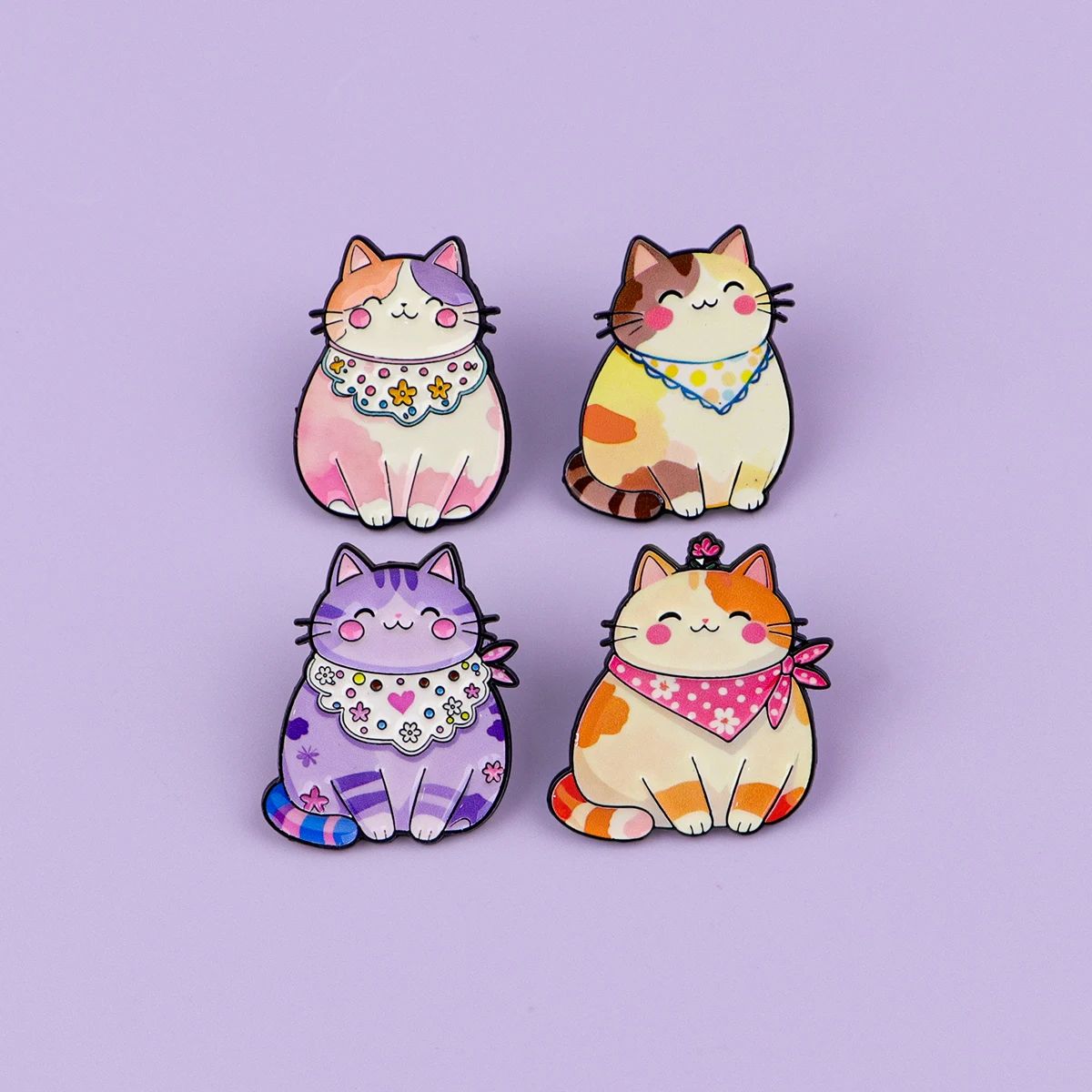 Pin esmaltado de gato colorido para solapa, conjunto de broche de capibara de dibujos animados, decoración de ropa, alfileres de Metal, mochila, sombrero, insignia, accesorios, 5 uds. - imagen 2