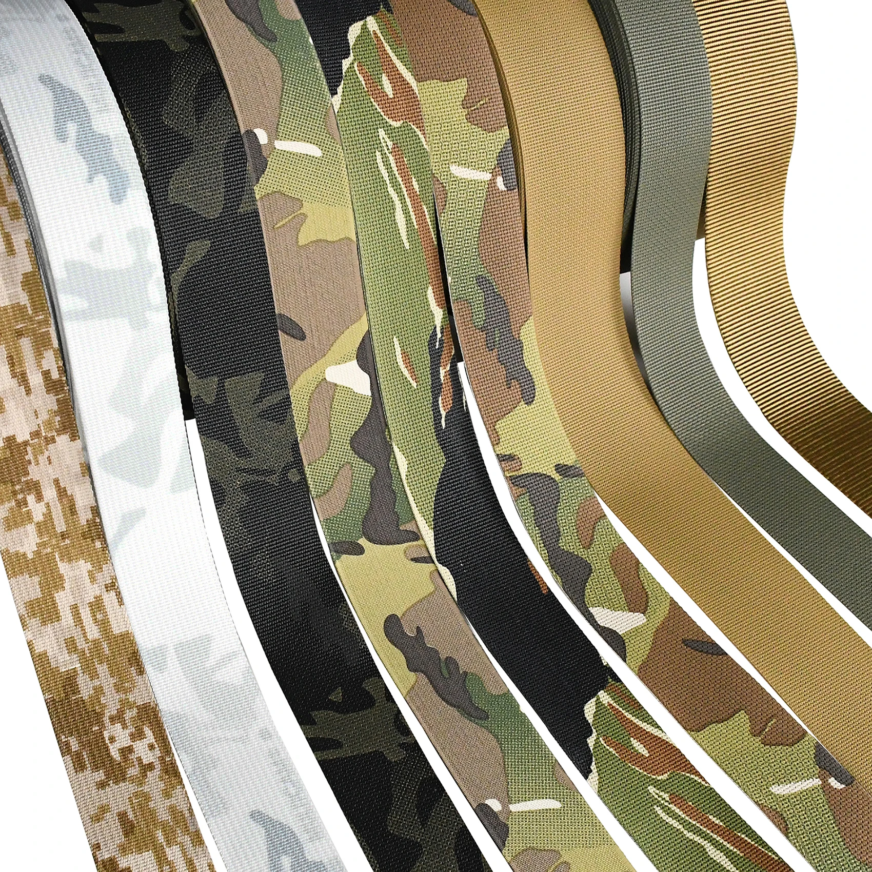 Correas tácticas de camuflaje de punto de tigre de 10 metros, cinta de ribete de camuflaje para equipo exterior retardante de llama antiinfrarrojos - imagen 5