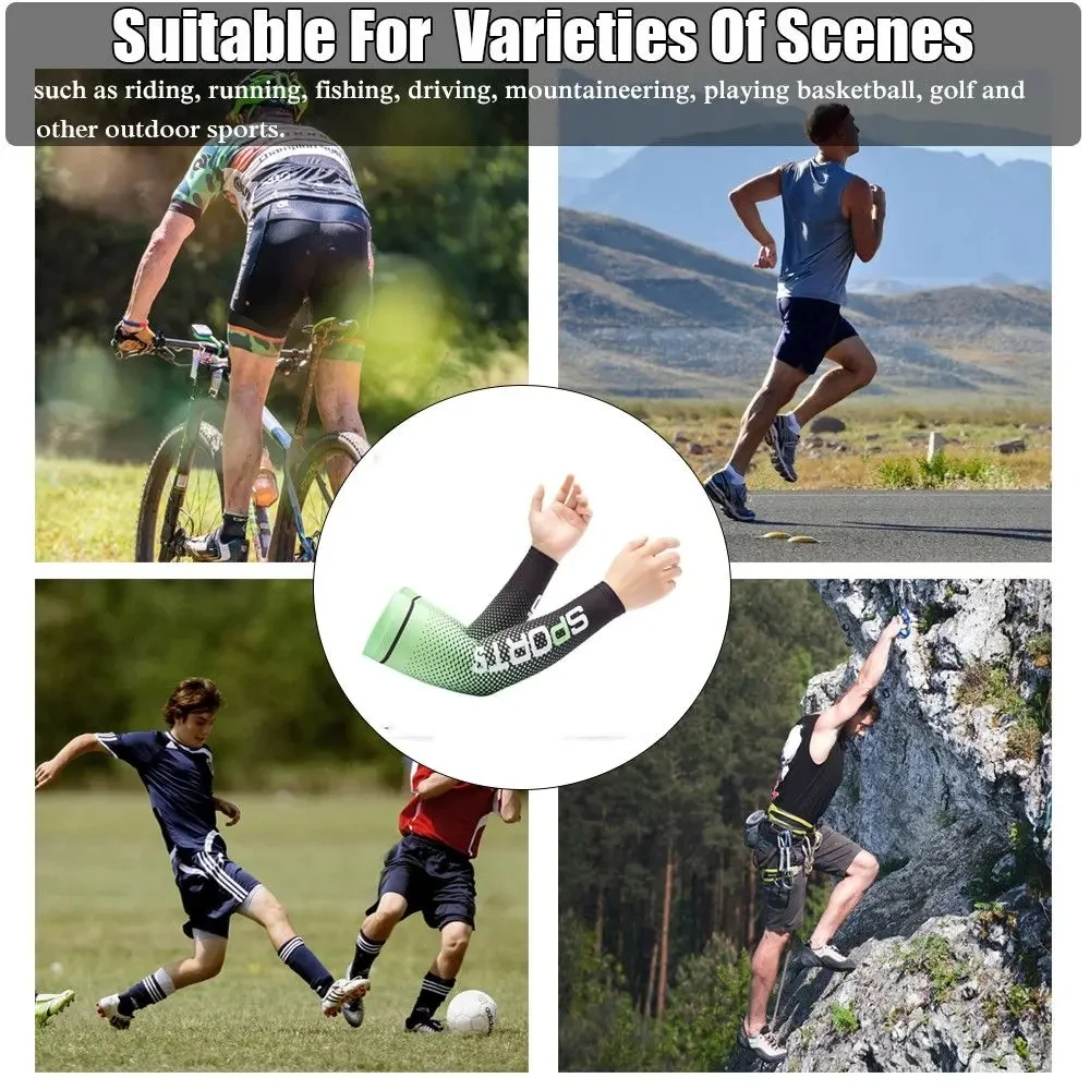 Funda de manga de brazo fresca para hombres y mujeres protección solar manga de hielo protector solar protector de brazo para baloncesto correr ciclismo culturismo - imagen 3