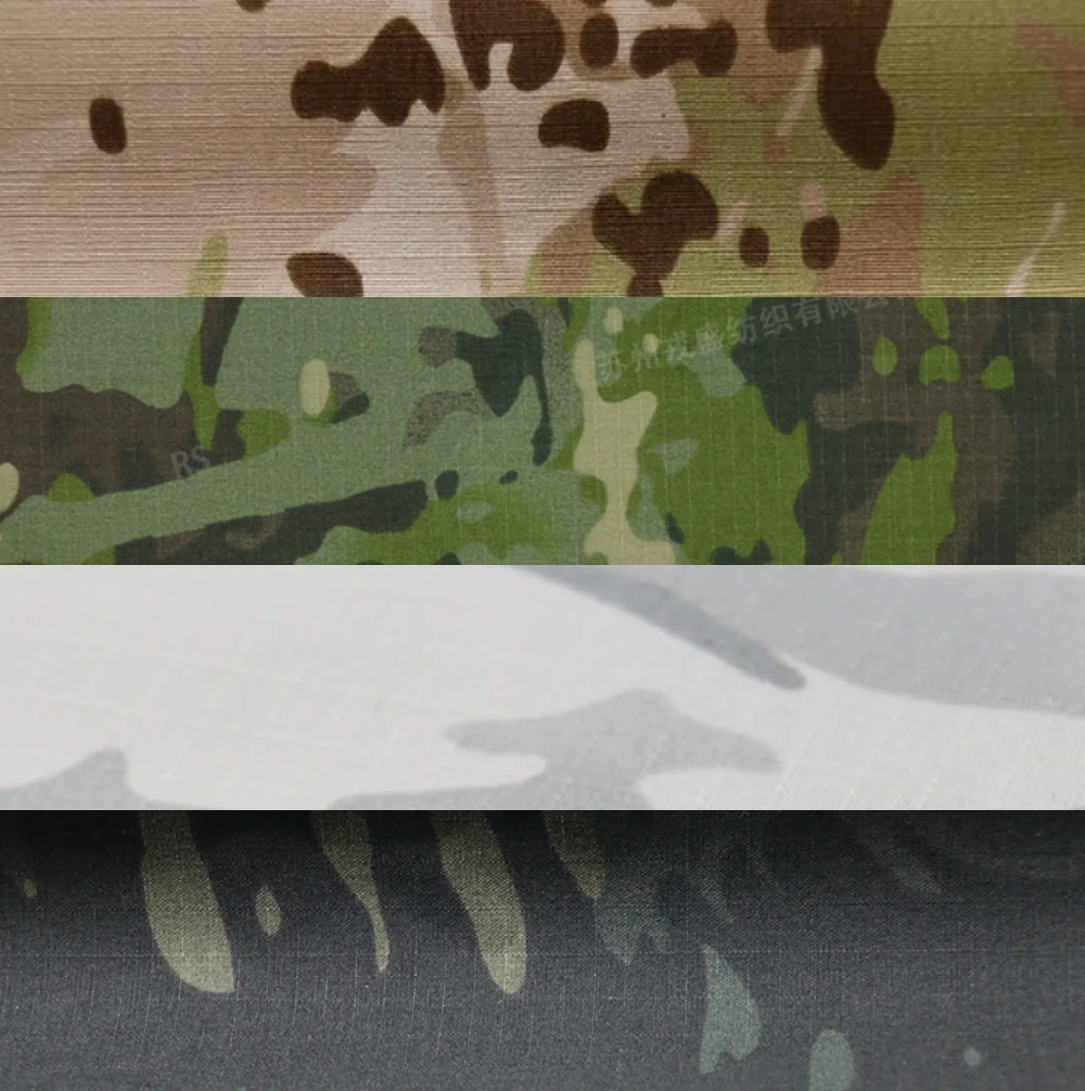 Camuflaje táctico TC6535 tela a cuadros de algodón y poliéster transpirable y resistente a desgarros tela táctica para traje de rana al aire libre