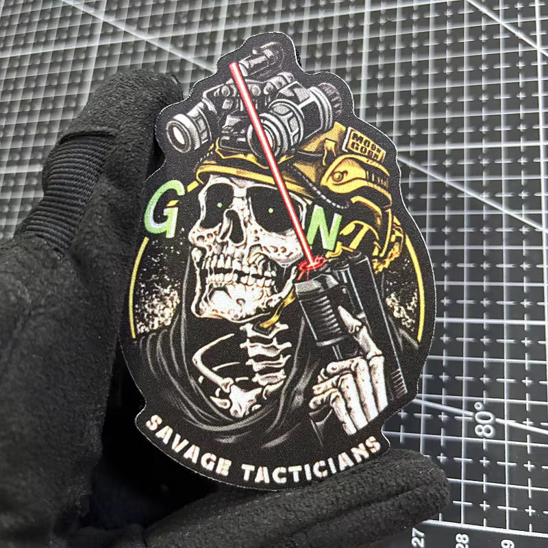 Parche Savage Tacticians calavera – Insignia velcro para mochila - imagen 3