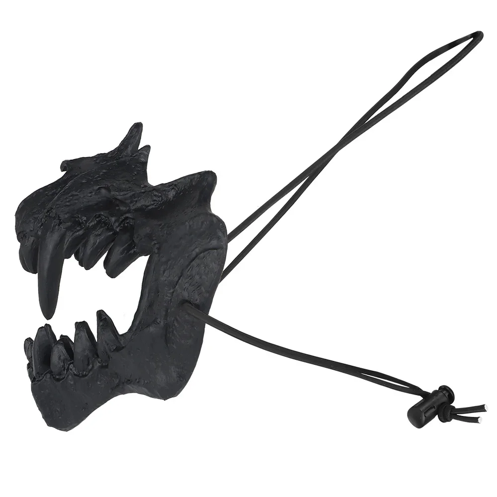 Máscara de calavera de Animal, Dios dragón japonés, máscara aterradora de media cara, disfraz de Halloween, decoración Punk para fiesta, accesorios de Paintball - imagen 4