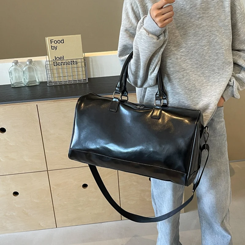 Bolsa de lona de PU para gimnasio, bolso de Yoga para Fitness, bolso de ocio, bolso de hombro tipo bandolera, bolso grande para natación, viajes al aire libre, Camping - imagen 3