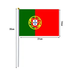 10 unids/lote banderas onduladas a mano de Portugal 14x21cm bandera de Portugal al por mayor