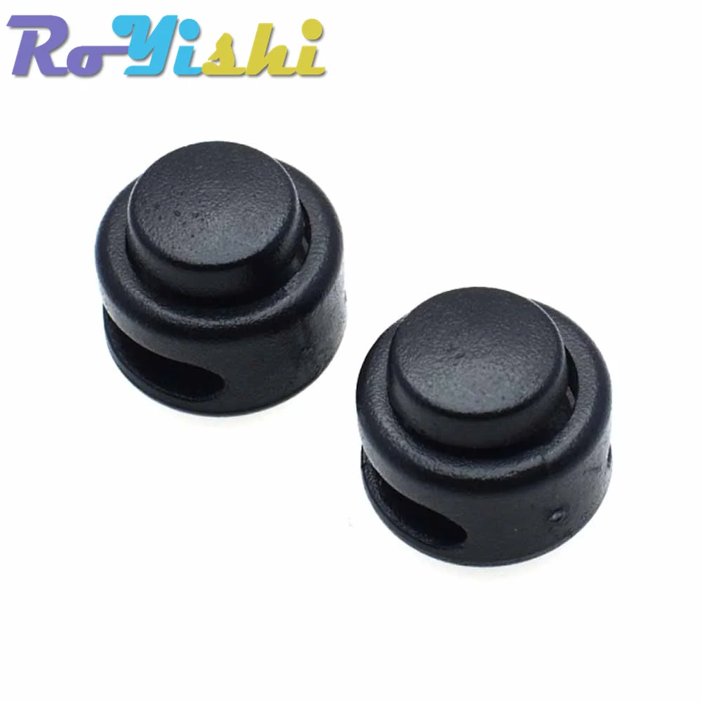 Tapón de palanca de bloqueo de cable de plástico negro para Paracord, tamaño 11mm x 12mm, 10 unids/lote por paquete - imagen 4