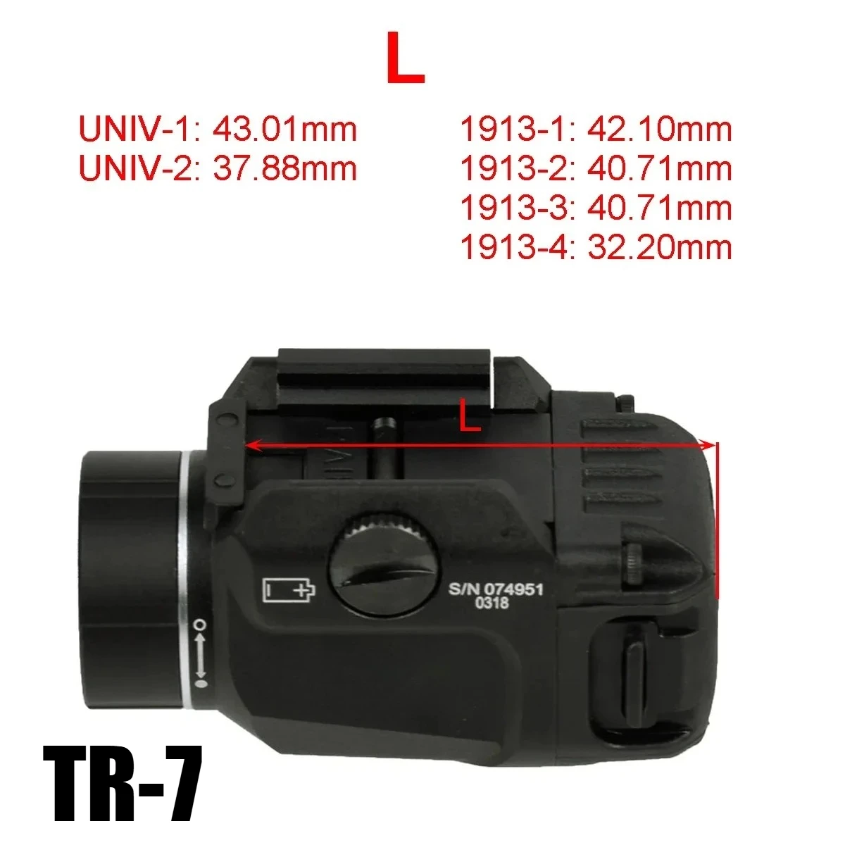 Streamlight TR7/TR7X/TR1/TR8 luz de arma LED táctica - imagen 5