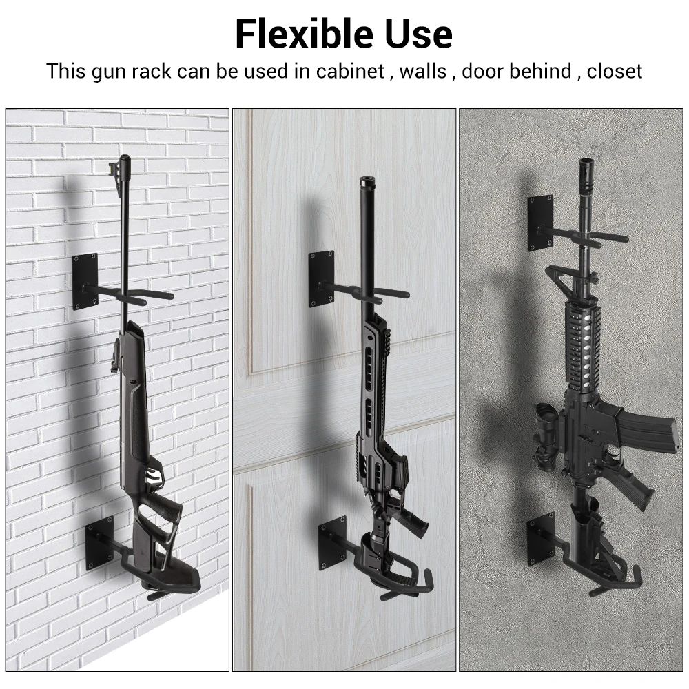Soporte pared para rifle horizontal y escopeta, rack de armas tácticas - imagen 4